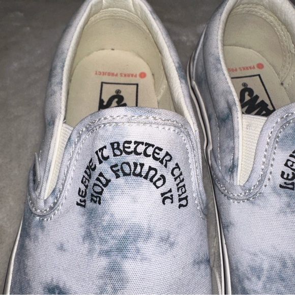 Vans X Park Project White Tie Dye Embroidered Slip On Sneaker Size W7.5 M6 - Picture 3 of 12